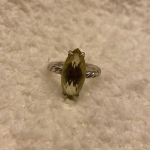 David Yurman Ring with Green Gemstone (Size 7)